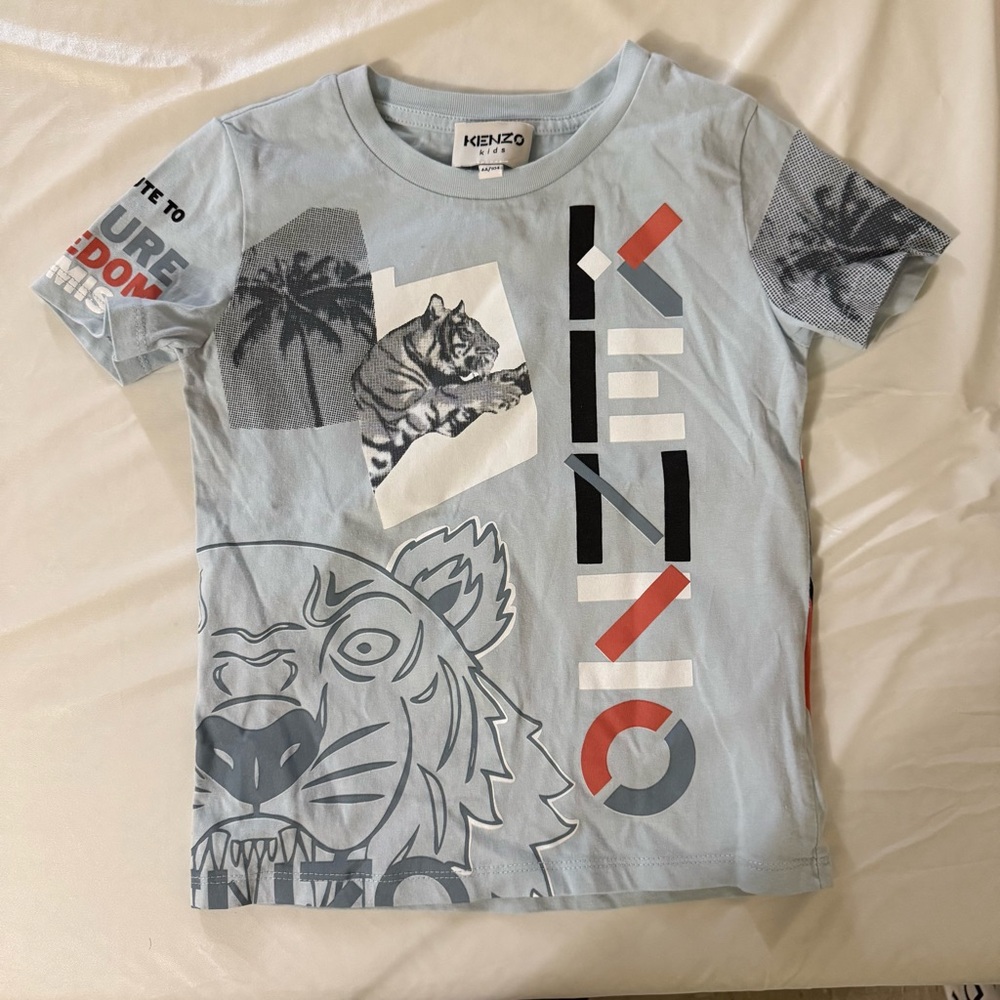 Kenzo Kids Light Blue Tiger Graphic Tee